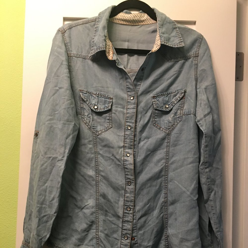 Snap Button Denim Shirt